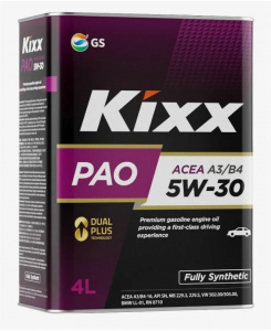 Kixx PAO 5W30 A3/B4;  4L Synthetic motor oil MB 229.3/5, VW 502.00/505.00, BMW LL-01, RN 0710