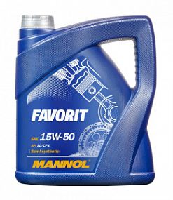 Mannol 7510 FAVORIT 15W50 sl/cf;   4L Полусинт. моторное масло