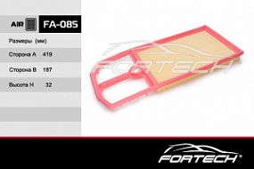 FA-085 FORTECH Воздушный фильтр Golf IV, Polo, Bora, Fabia 96-10