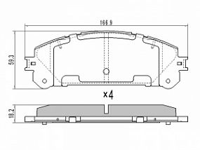 PN1869 NIBK Тормозные колодки передние Toyota highlander/rav4 19-
