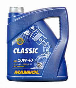 Mannol 7501 CLASSIC 10W40 sn/cf;   4L Полусинт. моторное масло
