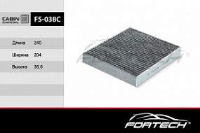 FS-038C FORTECH Угольный фильтр салона Chevrolet cruze; Opel astra J, insignia 08-