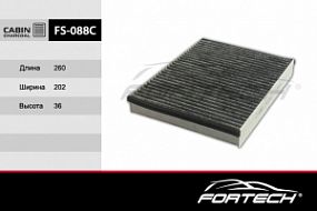 FS-088C FORTECH Угольный фильтр салона Ford focus/c-max 10, kuga 12-; Volvo v40 12-