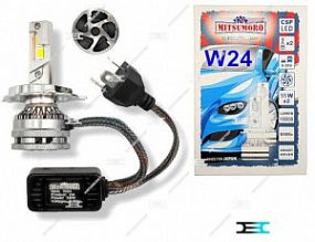 Mitsumoro  H4 W24 CSP 55W, 9-30V, 10000LM 6500K  Автолампа (Диодная с обманкой) (к-т 2шт)
