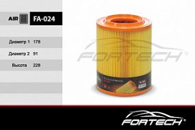 FA-024 FORTECH Воздушный фильтр (низкий) Gazel/Volga/Sobol (инжек.)