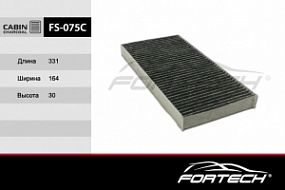 FS-075C FORTECH Угольный фильтр салона Opel corsa c/vectra c 00-; Saab 9-3 02-