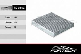 FS-034C FORTECH Угольный фильтр салона Ford focus/mondeo/kuga/s-max 03-; Volvo s40/v50/c70 04-
