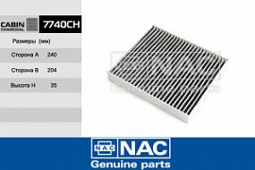 7740-CH NAC Угольный фильтр салона Chevrolet cruze; Opel astra J, insignia 08-