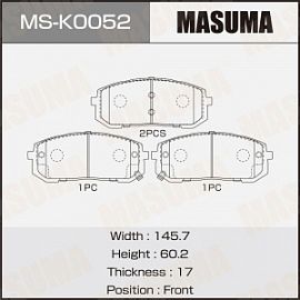 MS-K0052 MASUMA Тормозные колодки передние HYUNDAI KIA SONATA VIII K5 20-