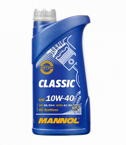 Mannol 7501 CLASSIC 10W40 sn/cf;   1L Полусинт. моторное масло