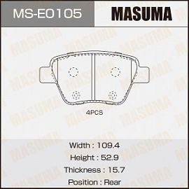 MS-E0105 MASUMA Тормозные колодки передние VAG A3 OCTAVIA SUPERB YETI CADDY GOLF JETTA 10-