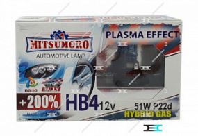Mitsumoro  HB4 (9006) 12V 55W P22d +200 plasma effect Автолампа (ближний, дальний, птф) (к-т 2шт)