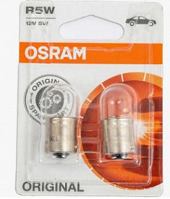 5007-2BL Osram ORIGINAL R5W 12V 5W BA15S (габариты) (блистер, 2шт. в упаковке)