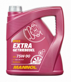 Mannol 8103 EXTRA Getriebeoel 75W90 gl-4/gl-5 ls;   4L Синт. трансмис. масло