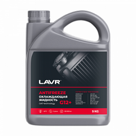 Lavr ANTIFREEZE G12+ Carboxylate Technology;  5кг Красный антифриз (-45С)